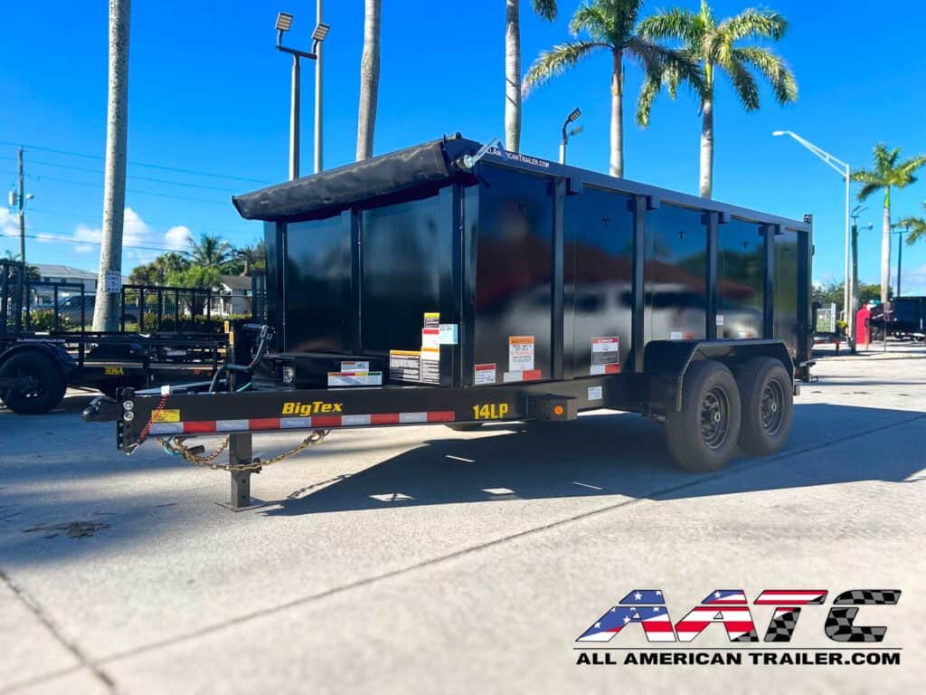 14LP-14-P4 BIG TEX 14' DUMP TRAILER 4' SIDE 7 TON 14,000 GVWR 7X14 ...