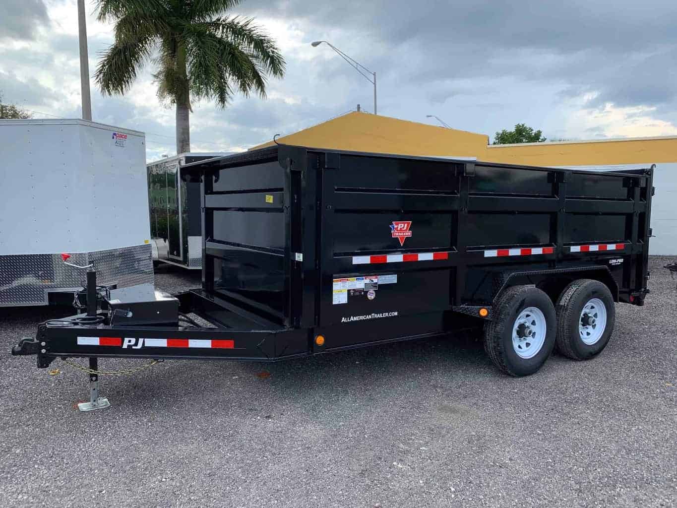 PJ 7X14 DUMP TRAILER 7 TON LOW PROFILE 4' HIGH SIDE DM142 | All