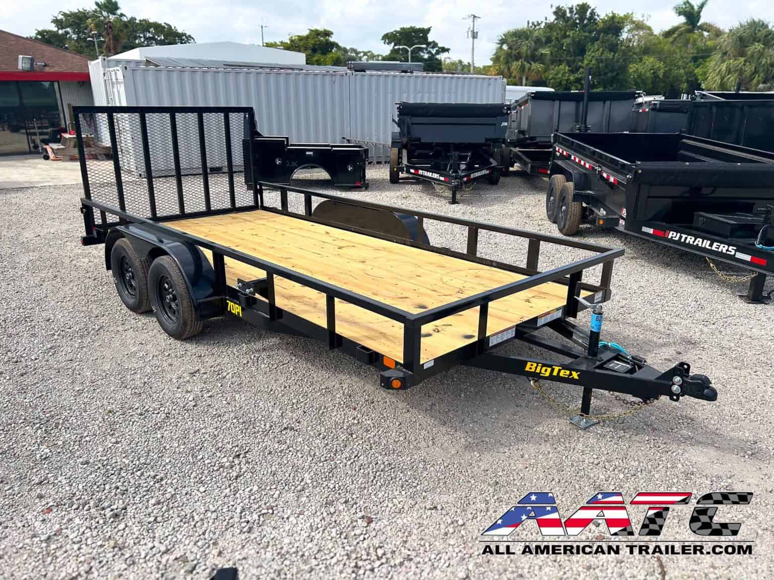 Pi Big Tex X Tandem Axle Utility Trailer With Ramp Gate Brake Axles All American