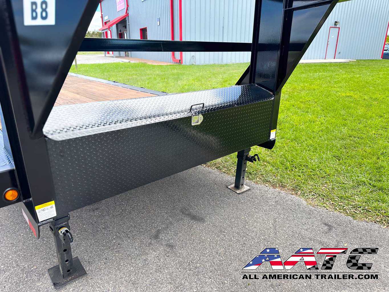 A versatile PJ 36-foot gooseneck car hauler trailer with a 15,680 GVWR, model B8-362. This PJ Trailer is designed for multi-car hauling and offers the convenience of slide-in ramps and large tires. With electric brakes, a black finish, and a gooseneck tongue type, it's a reliable choice for hauling multiple vehicles. The trailer measures 36x8.5 feet, making it ideal for transporting a variety of vehicles and equipment.