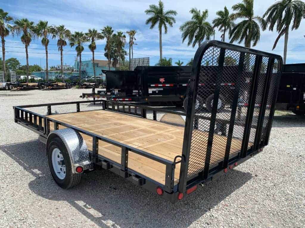 U8 141 Atv Pj 7x14 Single Axle Utility Trailer With Ramp Gate And Side