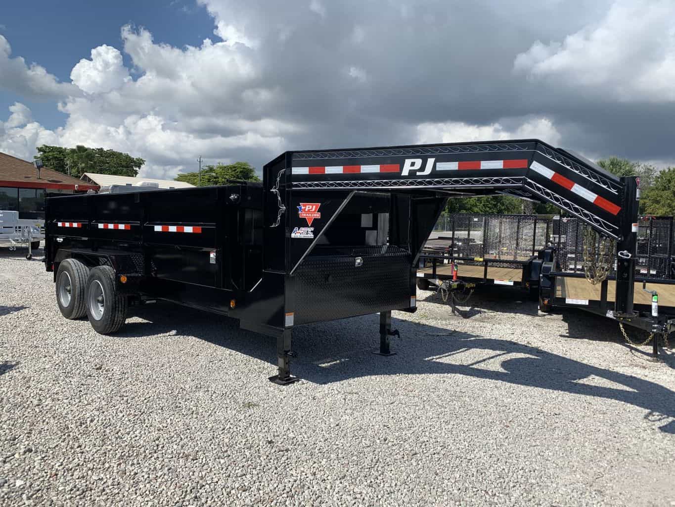 PJ 7X16 GOOSENECK DUMP TRAILER 10 TON DE-16 | All American Trailer Company