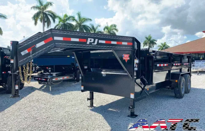 DE-162-P4-GN PJ 7X16 GOOSENECK DUMP TRAILER 10 TON 4' HIGH SIDES