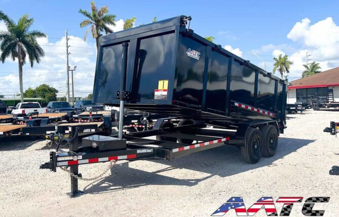 16DT-16-P4-8K AATC 16' DUMP TRAILER 4' SIDE 8 TON 16,000 GVWR 7X16 TELESCOPIC CYLINDER