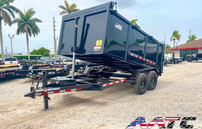 14DT-14-P4 AATC 14' DUMP TRAILER 4' SIDE 7 TON 14,000 GVWR 7X14 TELESCOPIC CYLINDER