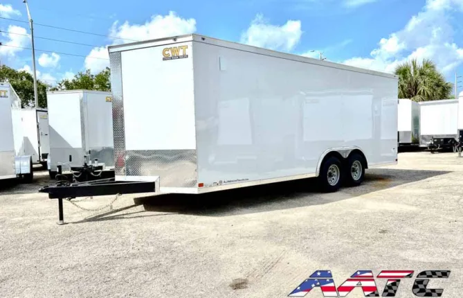 CW8.5X20TA3-GS-WHT COVERED WAGON 8.5X20 TANDEM 5200 LB AXLE CARGO TRAILER