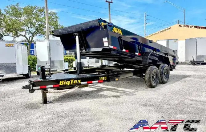 14TD-16 BIG TEX 16' DUMP TRAILER TELESCOPIC RAM 7 TON 15,400 GVWR 7X16