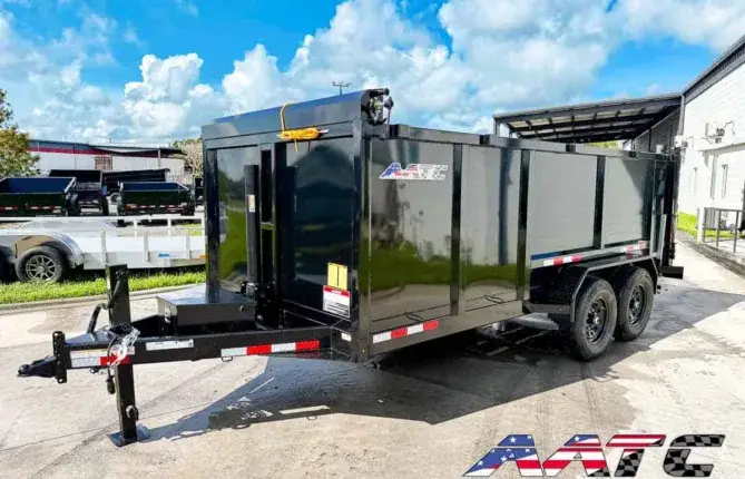 14DT-16-P4 AATC 16' DUMP TRAILER 4' SIDE 7 TON 14,000 GVWR 7X16 TELESCOPIC CYLINDER