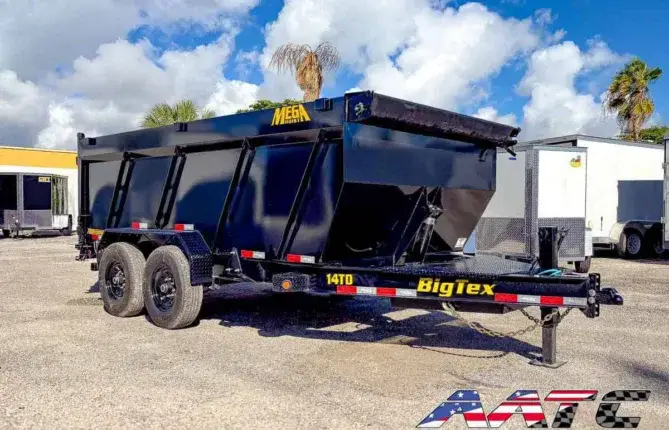 14TD-16-P4 BIG TEX 16' DUMP TRAILER 4' SIDE TELESCOPIC RAM 7 TON 15,400 GVWR 7X16