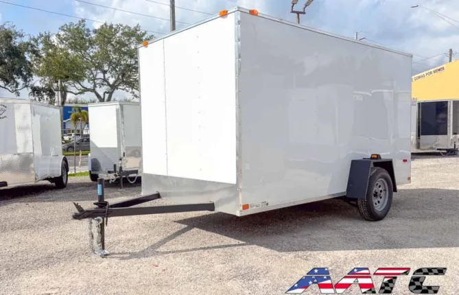 CW6X12SA-WHT-EC COVERED WAGON ECONOMY WHITE 6X12 SINGLE AXLE RAMP DOOR CARGO TRAILER